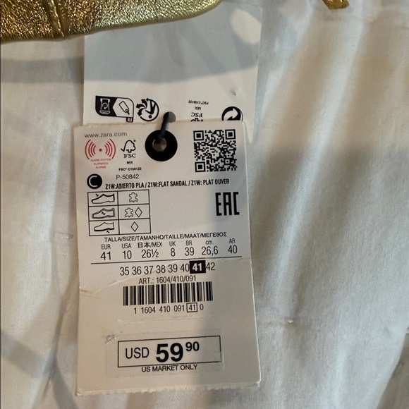 Zara Metallic Gold Women's Sandals - Picture 2 of 3